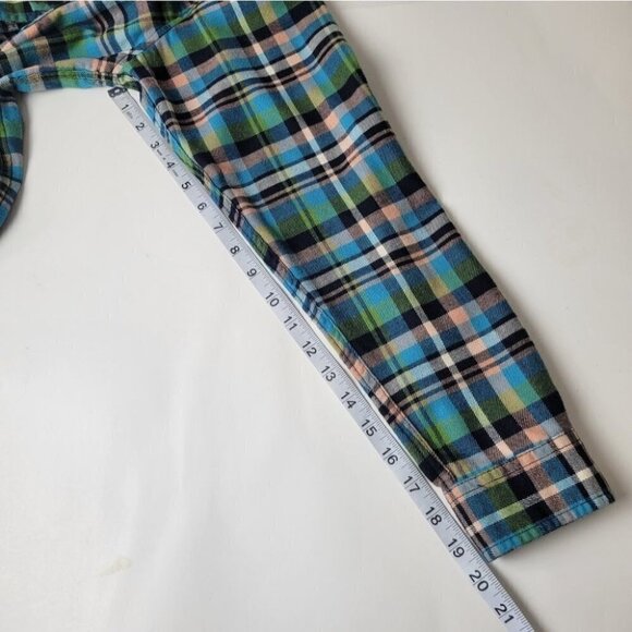 wilfred Free Aritzia Plaid Button Down Shirt Flannel Blue Green S - Picture 10 of 11